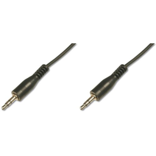 Кабель мультимедийный 3.5mm M to 3.5mm M 2.5m black Digitus (AK-510100-025-S)