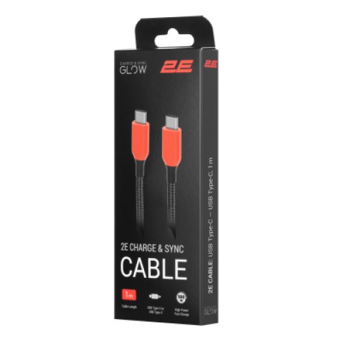 Дата кабель USB-C to USB-C 1.0m 100W black 2E (2E-CC100-WH)