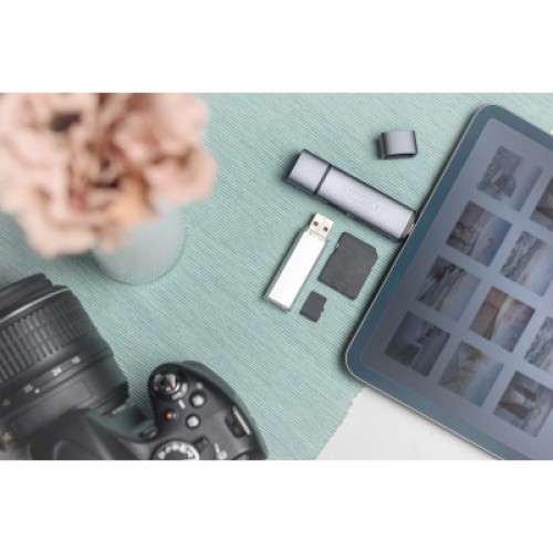 Считыватель флеш-карт Digitus USB-C/USB 3.0 SD/MicroSD (DA-70886)