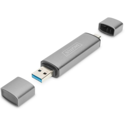 Считыватель флеш-карт Digitus USB-C/USB 3.0 SD/MicroSD (DA-70886)