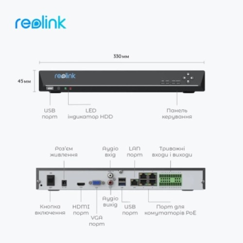 Регистратор для видеонаблюдения Reolink RLN36