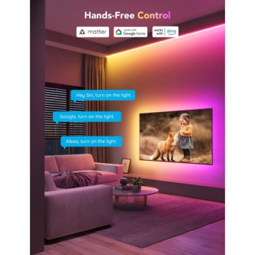 Светодиодная лента Govee H100E LED Compatible extension of H61E1, 1.0m, RGBIC , WI-FI/Bluetooth, white (H100E0D1)