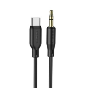 Кабель мультимедийный USB-C to 3.5mm M 1.0m silicone black BOROFONE (6941991101069)