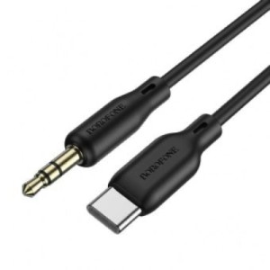 Кабель мультимедийный USB-C to 3.5mm M 1.0m silicone black BOROFONE (6941991101069)
