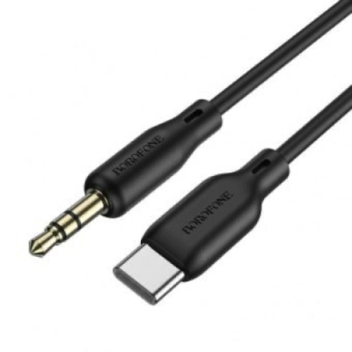 Кабель мультимедийный USB-C to 3.5mm M 1.0m silicone black BOROFONE (6941991101069)