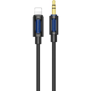 Кабель мультимедійний Lightning to 3.5mm M 1.0m silicone black BOROFONE (6941991114397)