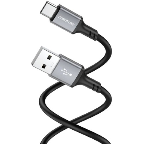 Дата кабель USB 2.0 AM to USB-C 1.0m 3A black BOROFONE (6974443386417)