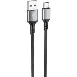 Дата кабель USB 2.0 AM to USB-C 1.0m 3A black BOROFONE (6974443386417)