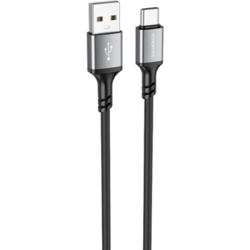 Дата кабель USB 2.0 AM to USB-C 1.0m 3A black BOROFONE (6974443386417)