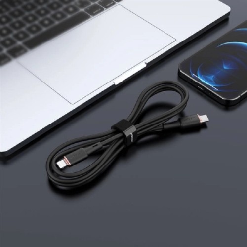 Дата кабель USB-C to Lightning 1.2m 3A 20W silicone black Acefast (AFC2-01B)