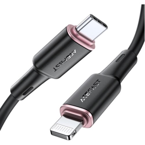 Дата кабель USB-C to Lightning 1.2m 3A 20W silicone black Acefast (AFC2-01B)