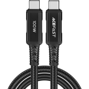 Дата кабель USB-C to USB-C 2.0m 5A 100W nylon black Acefast (AFC4-03B)