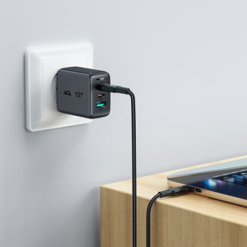 Дата кабель USB-C to USB-C 2.0m 5A 100W nylon black Acefast (AFC4-03B)