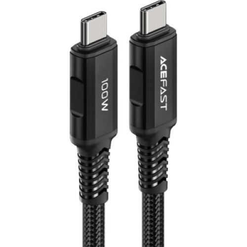 Дата кабель USB-C to USB-C 2.0m 5A 100W nylon black Acefast (AFC4-03B)