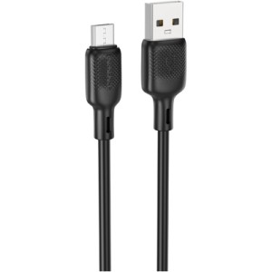 Дата кабель USB 2.0 AM to USB-C 1.0m 60W silicone black BOROFONE (6941991115455)