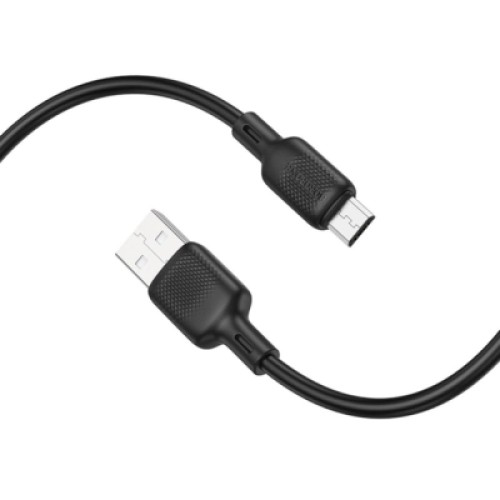 Дата кабель USB 2.0 AM to Micro 5P 1.0m silicone black BOROFONE (6941991115417)