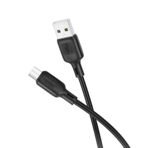 Дата кабель USB 2.0 AM to Micro 5P 1.0m silicone black BOROFONE (6941991115417)