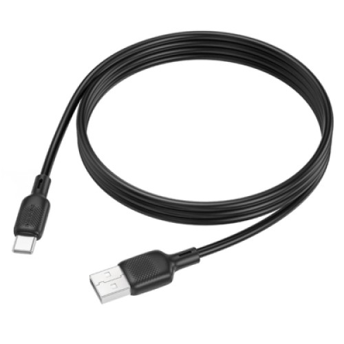 Дата кабель USB 2.0 AM to USB-C 1.0m silicone black BOROFONE (6941991115431)