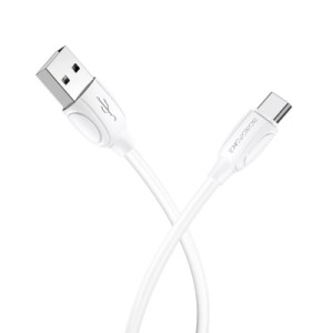 Дата кабель USB 2.0 AM to USB-C 1.0m 3A white BOROFONE (6931474701800)