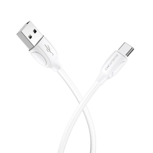 Дата кабель USB 2.0 AM to USB-C 1.0m 3A white BOROFONE (6931474701800)