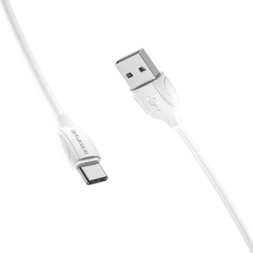 Дата кабель USB 2.0 AM to USB-C 1.0m 3A white BOROFONE (6931474701800)