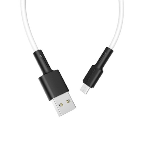 Дата кабель USB 2.0 AM to Micro 5P 1.0m silicone white BOROFONE (6931474710383)