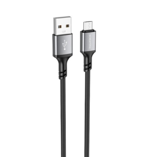 Дата кабель USB 2.0 AM to Micro 5P 1.0m silicone black BOROFONE (6974443386387)