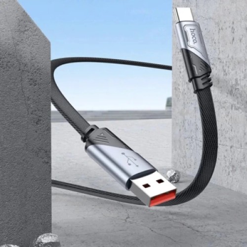 Дата кабель USB 2.0 AM to USB-C 1.2m 5A nylon black HOCO (6942007605007)