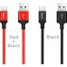 Дата кабель USB 2.0 AM to USB-C 1.0m 3A nylon black HOCO (6957531062868)