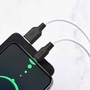 Дата кабель USB 2.0 AM to USB-C 1.0m 3A silicone black+white HOCO (6931474711915)