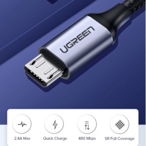 Дата кабель USB 2.0 AM to Micro 5P 2.0m Ugreen (UGR-60148)