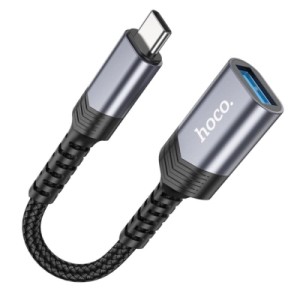 Перехідник OTG USB 3.0 AF to USB-C gray HOCO (6942007608848)