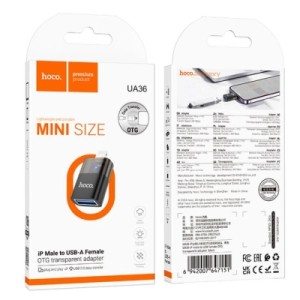 Перехідник OTG USB 3.0 AF to Lightning Black HOCO (6942007647151)