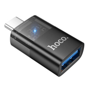 Перехідник OTG USB 3.0 AF to USB-C Black HOCO (6942007647199)
