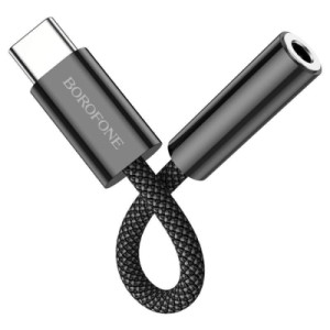 Перехідник USB-C to 3.5mm F 0.10m black BOROFONE (6974443385069)