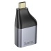 Переходник USB-C to RJ45 Ethernet 100Mbps gray HOCO (6942007645607)