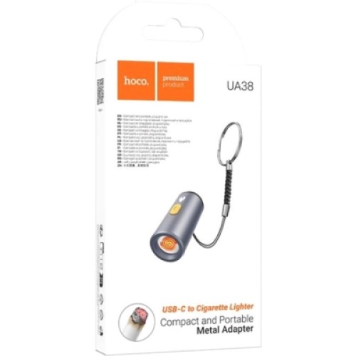Переходник USB-C to cigarette lighter adapter Gray HOCO (6942007647694)