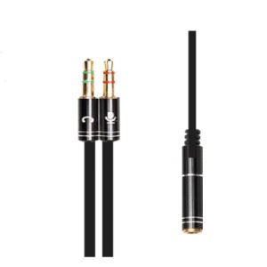 Кабель мультимедийный 3.5mm F to 2x3.5mm M 0.4m (4pin) black XoKo (AC-009)