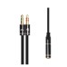 Кабель мультимедийный 3.5mm F to 2x3.5mm M 0.4m (4pin) black XoKo (AC-009)