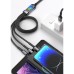 Дата кабель USB 2.0 AM to Lightning + Micro 5P + USB-C 1.2m 100W nylon black XoKo (SC-3100)