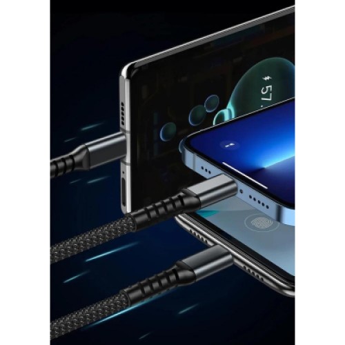 Дата кабель USB 2.0 AM to Lightning + Micro 5P + USB-C 1.2m 100W nylon black XoKo (SC-3100)