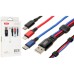Дата кабель USB 2.0 AM to Lightning + Micro 5P + USB-C 1.2m black red blue XO (XO-NB143-3in1)