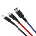 Дата кабель USB 2.0 AM to Lightning + Micro 5P + USB-C 1.2m black XO (XO-NB54-3in1)
