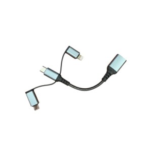 Перехідник OTG USB 3.0 AF to USB-C + Micro 5P + Lightning 0.11m 60W XoKo (XK-AC-155)