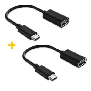 Перехідник OTG USB 2.0 AF to Micro 5P 0.11m 2PCS black XoKo (XK-AC130-BK2)