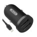 Зарядное устройство XO 2xUSB 2.1A + cable USB to Lightning black (TZ08-L-BK)