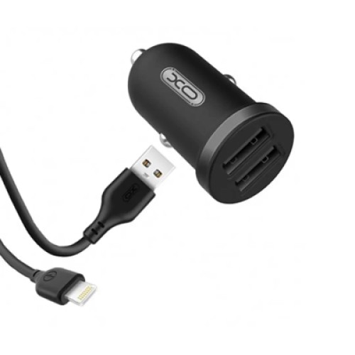 Зарядное устройство XO 2xUSB 2.1A + cable USB to Lightning black (TZ08-L-BK)