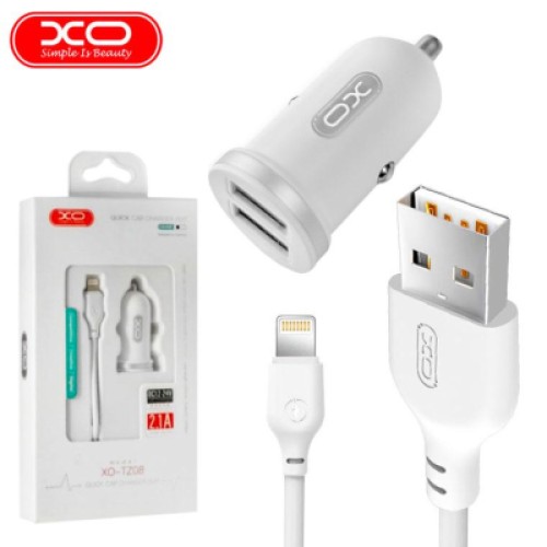 Зарядное устройство XO 2xUSB 2.1A + cable USB to Lightning white (TZ08-L-WH)