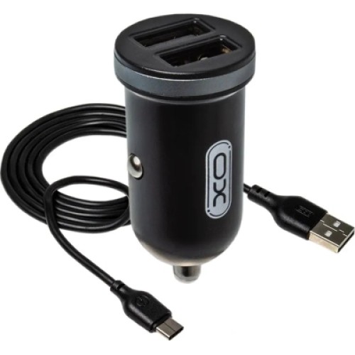 Зарядное устройство XO 2xUSB 2.1A + cable USB to Micro 5P black (TZ08-M-BK)