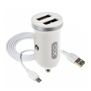 Зарядное устройство XO 2xUSB 2.1A + cable USB to Micro 5P white (TZ08-M-WH)